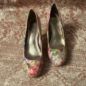 Women's Madden Girl Getta Floral Colorful Heels Women's Sz 6